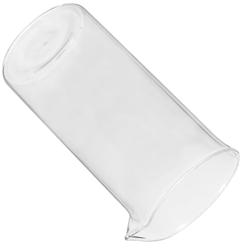 Luxshiny Coffee Press Replacement Beaker 350ml Glass Filter Cup with Handle and Lid for Tea Brewing and Espresso Extraction Compatible with 6 Cup Coffee Maker