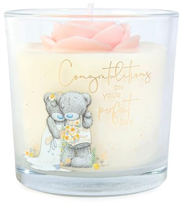 Me to You Tatty Teddy Wedding Day Congratulations Candle Gift - Official Collection, Cream