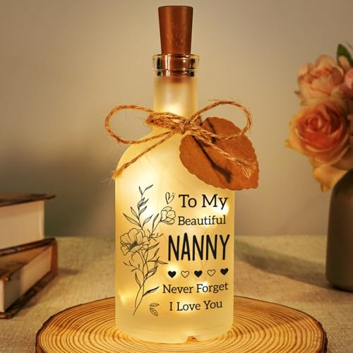 Sayregifty Nanny Gifts, Nanny Birthday Gifts, LED Bottle Decorative Light | Christmas & Birthday Gift for Gran Nan Nana Grandma Granny