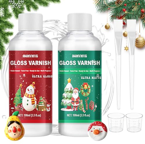 Kit de Barniz para Arcilla Secado al Aire, 200ml Acabado (Brillante y Mate) | Barniz Arcilla para Evitar Grietas, Sellador Cerámico Protector Impermeable Antigrietas, Rayones