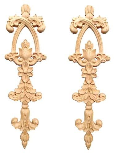 2 Stück Applique Möbel Aufkleber Eckmöbel Für Schränke Fenster Nachttische | Holz Ornament Applique Möbel Barock Möbel Aufkleber Eckmöbel Für Schränke, Fenster, Nachttische & Kleiderschränke geeignet