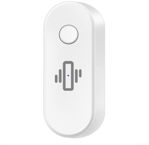 Tuya - Alarma con sensor de vibración WiFi, detector de golpes de puerta y ventana, para alertas de rotura de vidrio y movimiento, seguridad inteligente para el hogar con notificación real (blanco)