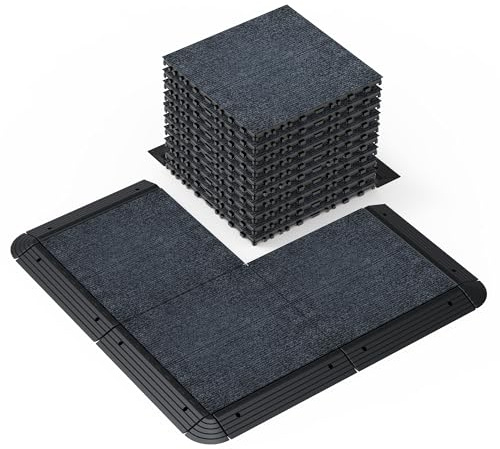 Carreaux de Terrasse à Emboîter 36 Pièces - Tapis d'Extérieur en Polypropylène Antidérapant pour Piscine, Balcon, Jardin - Installation Facile DIY (30x30 cm, Gris)