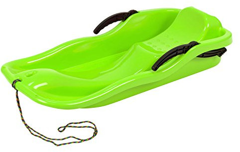 Prosperplast Schlitten Race grün | schneller Kunststoffschlitten | robust & frostbeständig | leicht & handlich | für rasante Winterabfahrten | 87×40×18 cm