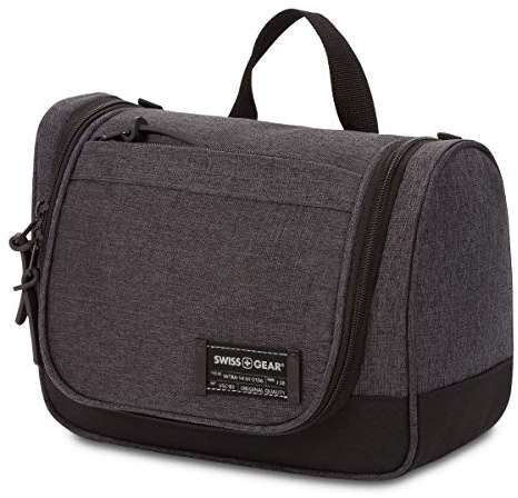 SwissGear Getaway Toiletry Bag, Hanging Premium Men’s and Women’s Large Travel Dopp Kit, Travel Organizer for Bathroom, Gym, and Shower Toiletries, Grey Heather
