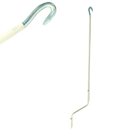 TENDAGGIMANIA Asta di Manovra per Tende da Sole Avvolgibile Universale - Colore: Avorio - Misura: 180 CM - Manovella per Tende da Sole in Ferro Laccato