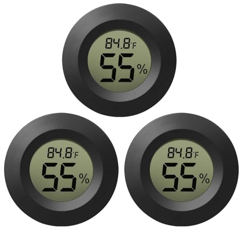 EEEKit Hygrometer Thermometer, 3 Pack LCD Monitor Indoor Humidity Meter, Outdoor Weather Temperature Gauge for Home Office