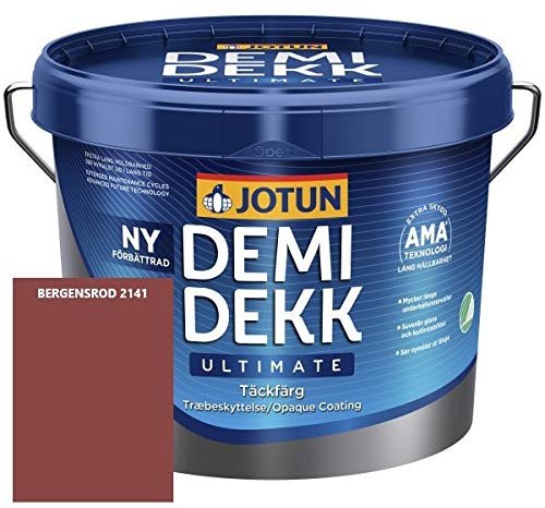 JOTUN DEMIDEKK ULTIMATE Täckfärg Holz-Farbe | Wetterschutz-Farbe | Holzschutz-Farbe | Absolute Premium-Qualität |3 Liter BERGENSROD 2141