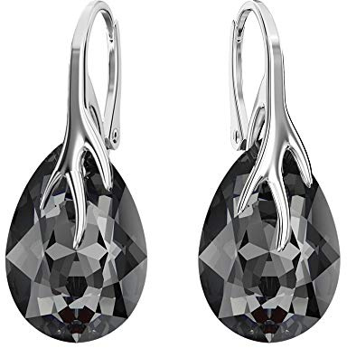 Panda-Jewellery Ohrringe Silber 925 Hängend - Ohrringe Hängend mit Kristallen - Wählen Sie Schmuck für Sie - Wetten Sie Auf Silber Ohrringe Damen in Form eines Tropfes (Silver Night)