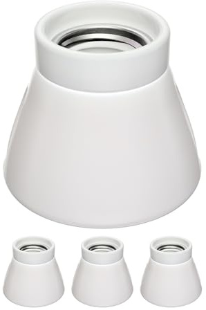 ledscom.de 4x Deckenleuchte/Lampenfassung MINZ, Porzellan, weiß glänzend, 1x E27 max. 300W