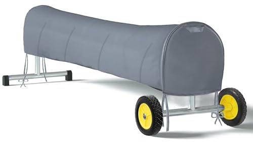 Swimming Pool Solar Reel Cover for Pools Reel up to 20' Wide -Heavy Duty Waterproof Pool Solar Blanket Reel Cover- Provide a Great fit and All Weather Protection(Gray)