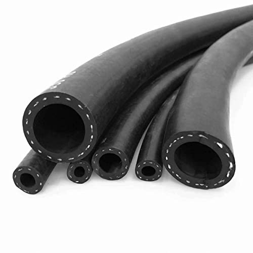 SEB Enterprises Reinforced Rubber Fuel Hose Pipe (1m, 16mm ID - 24mm OD), Textile Reinforced Rubber Hose Pipe, SAE J30 R6 Rated