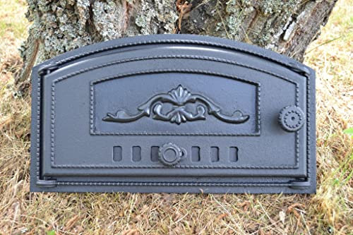SEZAM, porta del forno in ghisa, porta del forno massiccia e spessa, porta del forno per pizza mancino, porte per forni per pizza, cucine da giardino e affumicatoio 48.50x6.50x27.50CM