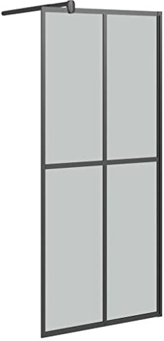 vidaXL Duschwand für Walk-in Dusche Duschabtrennung Duschtrennwand Duschkabine Duschtür Eckeinstieg Trennwand 90x195cm Dunkles Sicherheitsglas