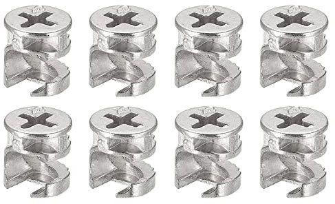 sourcing map 8 Stück Nocken Verschlussmutter für Möbel 9.35x9.6mm Gelenkverbinder Verriegelung Mutter Möbel Verbindung Nockenverschraubung