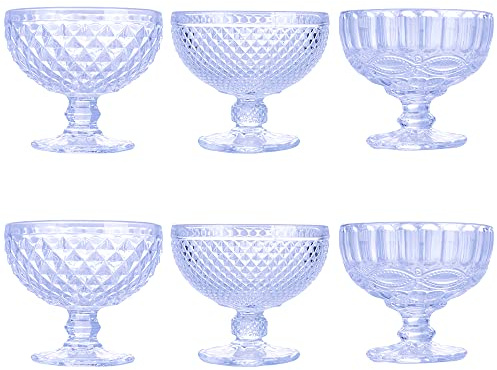 Villa d'Este Home Tivoli Set 6 coppette 390 ml in vetro, Vintage