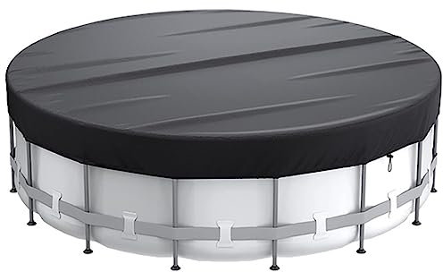 SONLED Runde Poolabdeckung, Solarabdeckungen für oberirdische Pools, in den Boden eingelassener Poolabdeckungsschutz mit Kordelzug-Design, einfache Montage, staubdicht, regenfest, langlebig 8FT