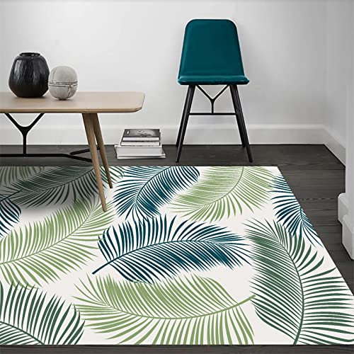 Tappeti Design Teppich Kurzflor Flächen Teppich 140 X 160 CMTrendige blau-grün-weiße Hintergrundfedern Soft Touch Large Area Wohnzimmer Teppiche Schlafzimmer Teppich 140x160cm