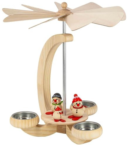 | Erzgebirge pyramid Christmas pyramid tealight pyramid | Handcrafted in Germany | Real handcraft | 25 cm | Cool - Man