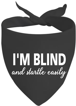 CENWA Blind Dog Bandana I'm Blind - Hundebandana, Schwarz, Polyester, 70 cm x 34 cm