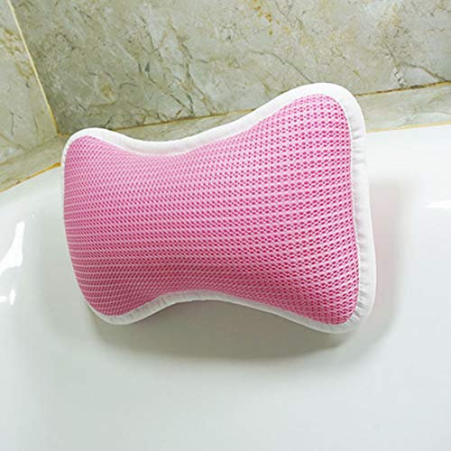 MyrRhe Rosa wasserdichtes Badewannenkissen mit rutschfestem Design – 28 * 18 * 9 cm