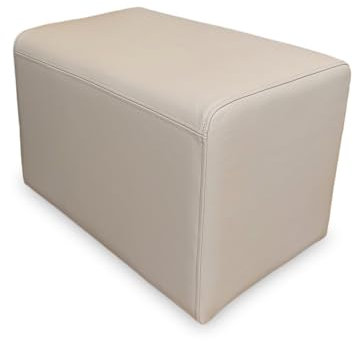 Quattro Meble Beige Toledo Echtleder Hocker Sitzhocker Rindsleder Sitzwürfel Fußhocker Polsterhocker Echt Leder Puff (60 x 40 x H-40 cm)