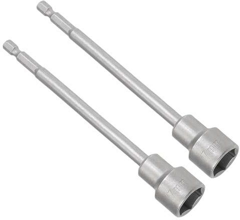 CoCud Magnetic Nut Setter Driver, 17mm Socket 1/4 Hex Shank, CR-V Steel Long Hex Shank Wrench Tool - (Applications: for Auto Parts Repair), 2-Pieces