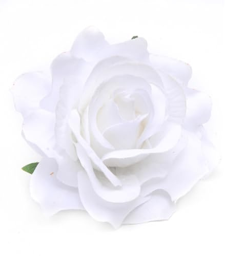 Wisafory 10 Stück Künstliche Blumenköpfe Rosen Blütenköpfe RosenKöpfe Kunst Blumen Rosen Köpfe Kunstblumen Rosen Seidenblumen Dekoration für Hochzeit Party DIY Basteln 11 cm Weiß | Realistische Rosenoptik, pflegefreie Seidenblumen, ideal für Hochzeit, Tischdeko, Kränze, Geschenkgestaltung und Basteln