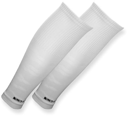 Tapedesign - TUBES PRO 1 Paar Fußball Stutzen (ohne Socken) Weiß für Damen, Herren & Kinder - Fussball Sleeves für Schienbeinschoner - Fussball-Stutzen Knie lang - Fußball-Strümpfe (One-Size)