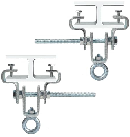 JAOGAUS I-Beam Aufhänger 2 Stuck, Stahlträgerklemme Geeignet Boxsack Aufhängung, Einstellbar von 63mm bis 220mm Hält 204kg Schwerkraft Stand, Heavy Duty Steel Perforated Boxsackaufhänger