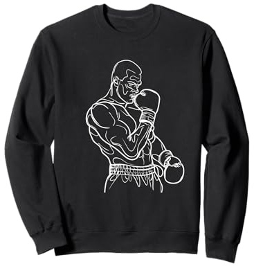 Boxer Line Art Ventaglio da boxe per ragazzi Felpa