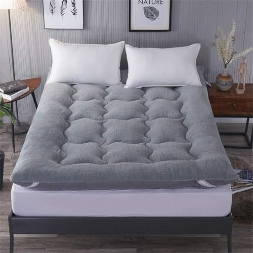 Japanische faltbare Futon-Matte, Plüsch, dicke Bodenmatratze, rutschfeste Steppmatte zum Schlafen, Einzel-, Doppel-, Roll-Matratze, Bodenliegematte, grau, 120 x 200 cm
