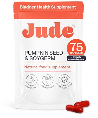 Jude Bladder Health Supplement for Women | Pumpkin Seed Extract & Soy Germ | Science-Backed Urinary Wellness | As Seen on Dragons’ Den | Vegan & Gluten Free | 75 Capsules