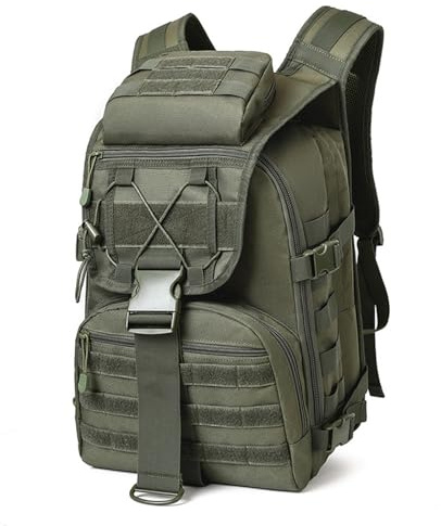 CINGHI LUSSO Militär Rucksack Herren 35 Liter Outdoor Wasserdicht Taktischer Wanderrucksack Survival Bundeswehr Backpack für Camping, Reisen und Wandern (Grün)
