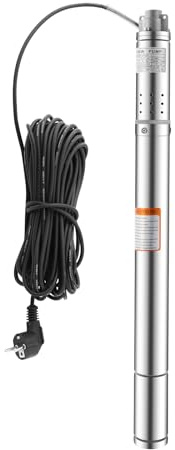 SABUIDDS Tiefbrunnenpumpe 370 Watt Edelstahl Wasserpumpe mit Fördermenge 1000 L/h, Eintauchtiefe max. 35 m, 5 bar, IP65 für Pumpe, Brunnenpumpe sandvertr¤glich Ideal zum Bewässern Wasser-Versorgen Ent