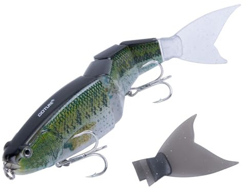 Goture Kunstköder Hecht Mit austauschbarem Fischschwanz, Hecht Köder, Wobbler Swimbait Topwater Angelköder für Segment Schwimmköder, lebensechtes Angelköder-Set Fisch Köder für Zander Barsch Forellen