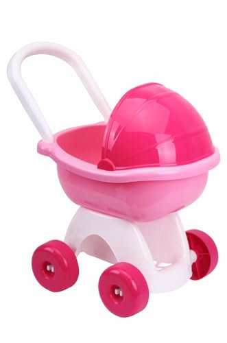 FANCY Puppenwagen Rosa für 36 cm Puppe, Puppenbuggy Pink Stabiles & Leicht, Ideal ab 3 4 5 Jahren – Kinderspielzeug für Mädchen & Rollenspiel