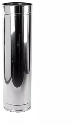 Tubo de chimenea de doble pared de 120 mm x 180 mm/500 mm, sistema de aislamiento de acero inoxidable
