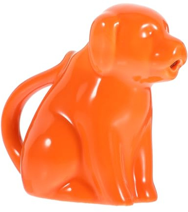 ULTECHNOVO Creamer Jug Not Easy to Break Ceramic with Beak Design and Handle Animal Shaped Orange Colour Sleek and Smooth Appearance for Party Dinner and BBQ Serving
