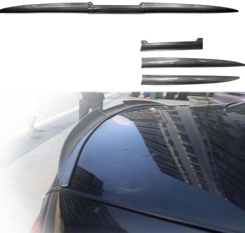 Auto Heckspoiler für BMW 3 Series M Sport G20 LCI 330i 2023-2025, Kofferraum Spoiler Heckflügel Lippe ABS Spoilerlippe Kratzfest Diffusorlippe Tuning Zubehör, B/Carbon Fiber Look