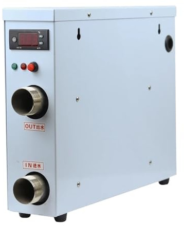 5,5KW-18KW Elektrisk poolvärmare med digital skärm pekskärm, termostat for mark och ingående pool, badtunna SPA Effektiv uppvärmning(380,5.5KW)