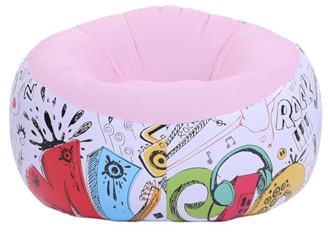 Lazmin112 Aufblasbarer Lounge-Sessel, Beflockte Aufblasbare Couch, Ergonomischer Neigungswinkel, Inflation, Deflation, Wohnzimmer, Schlafzimmer, Arbeitszimmer, Balkon, Büro (PINK)