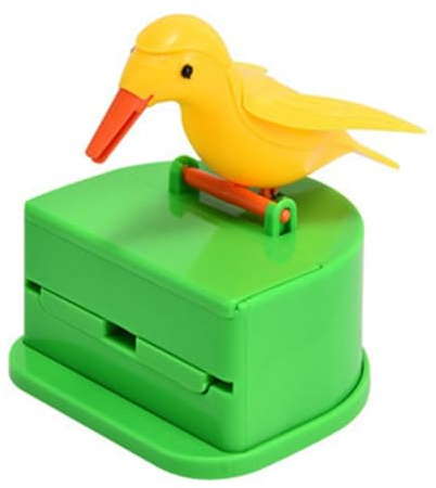 Homeponnew Automatischer Zahnstocherspender mit Vogel-Design, PVC-Material, kompakte Aufbewahrungsbox für die Küche für die Arbeitsplatte