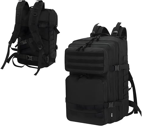 COARTEX Mochila Táctica Militar 45L Impermeable – Gran Capacidad Sistema Molle para Crossfit, Senderismo y Viaje – Poliéster RPET Resistente con Compartimento Portátil 17” y Bolsillo Antirrobo