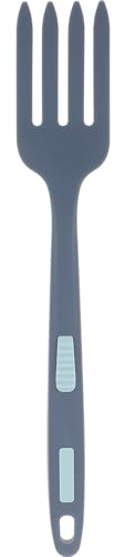 ABOOFAN Tenedor de Cocina de Silicona Antiadherente para Mezclar y Servir, Tenedor Grande Multifuncional para Pasta y Ensalada, Utensilio Seguro y Resistente en Color Azul Oscuro