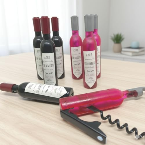 Deseografico - 10 Sacacorchos Magnéticos Personalizados - para Botellas Vino - Regalos persobalizado para Detalles Bodas y Eventos, Bodegas. Abrebotellas con imán