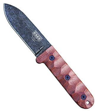 ESEE, Outdoormesser, Camp Lore PR-4 Black Oxide, Klinge: 10,5 cm, Spear Point, Micarta, Jagdmesser, Full Tang, Inklusive Gürtelscheide