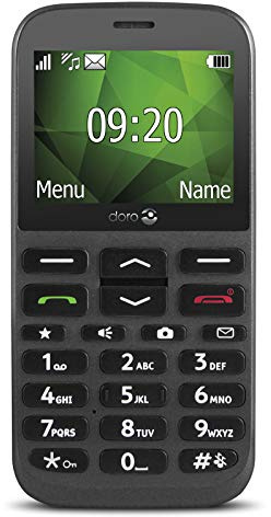 Doro 1370 Desbloqueado 2G Teléfono móvil fácil de Usar para Personas Mayores con Pantalla Ancha a Color, cámara de 3 MP y botón SOS (Negro) [Versión británica e Irlandesa]
