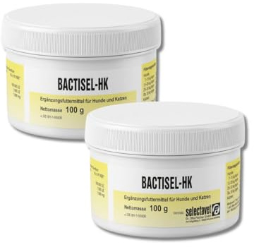 Bactisel HK | Pulver für Hunde & Katzen | 2 x 100 g | Mit Probiotika | Selectavet | Ergänzungsfuttermittel | Zur Unterstützung der normalen Darmfunktion | Doppelpack