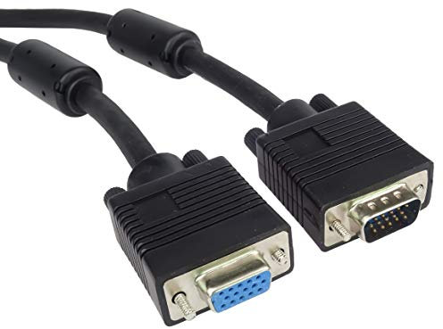 PremiumCord VGA Verlängerungskabel 3 m, M/F, HQ (Koax), SVGA Video Monitor Coaxial Kabel für Full HD 1080p, DDC2, schwarz